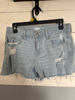 Old Navy Light Blue Distressed Jean Shorts with Frayed Hem